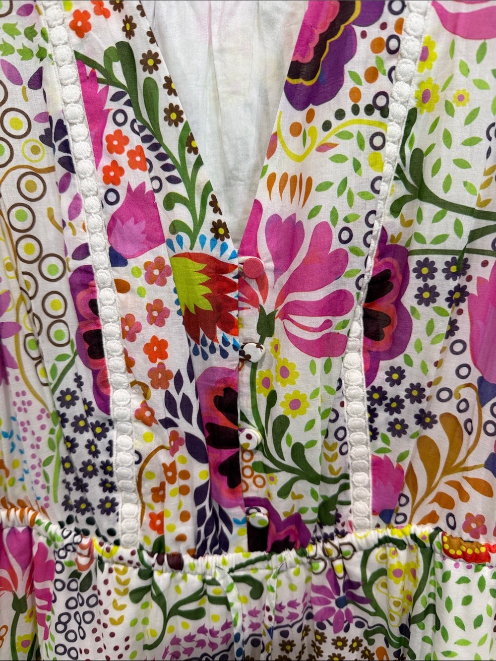 J. Crew Floral Midi Dress in Pink, Green, Purple, Yellow - Picture 4 of 10